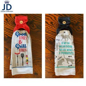 Hand crochet hand towel holder